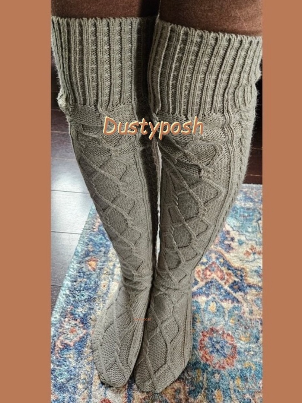 Cable Knit Over The Knee Socks Thigh High Tassel Neon Boot Long Cozy Sweater OTK